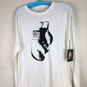 Evol Enterprises Men's Long Sleeved Boxing Gloves White Tee Shirt Sz L NWT